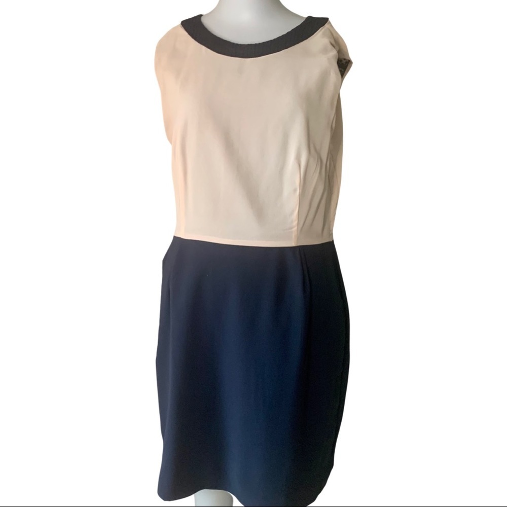 O’2ND Peplum Embroidered Sheer Sleeveless Blue Dress Size 8 - Picture 14 of 15